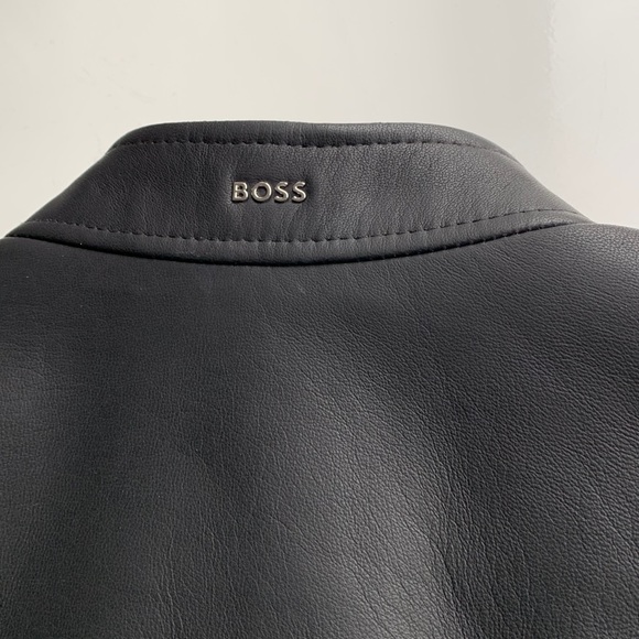 BOSS Nokuri Lambskin Leather Biker Jacket - Picture 8 of 16